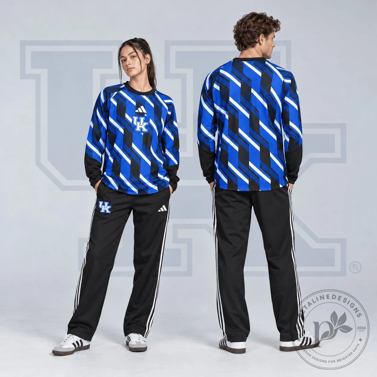 Kentucky Wildcats NCAA Diagonal Stripe Long Sleeve Performance Shirt