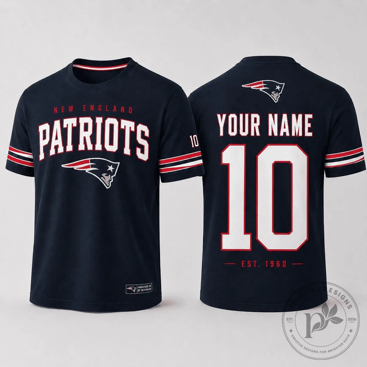 New England Patriots NFL Fan Shirt Custom Name Number T-Shirt