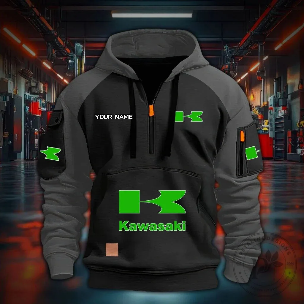 Kawasaki Motorcycle Racing Team Custom Name Quarter Zip Hoodie 5 Kawasaki Motorcycle Racing Team Custom Name Quarter Zip Hoodie