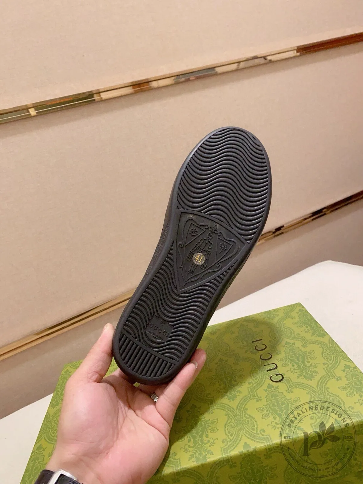Gucci Monogram Black Leather Low Top Sneakers 12 Gucci Monogram Black Leather Low Top Sneakers