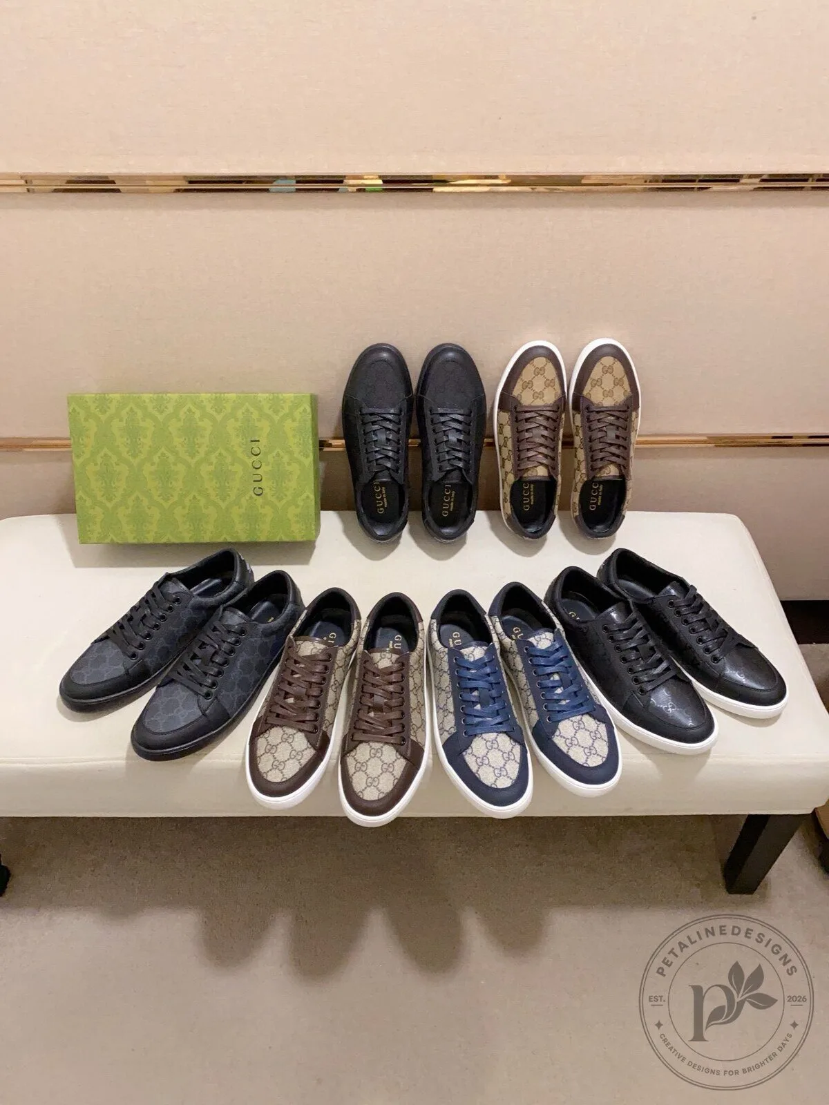 Gucci Monogram Black Leather Low Top Sneakers 13 Gucci Monogram Black Leather Low Top Sneakers