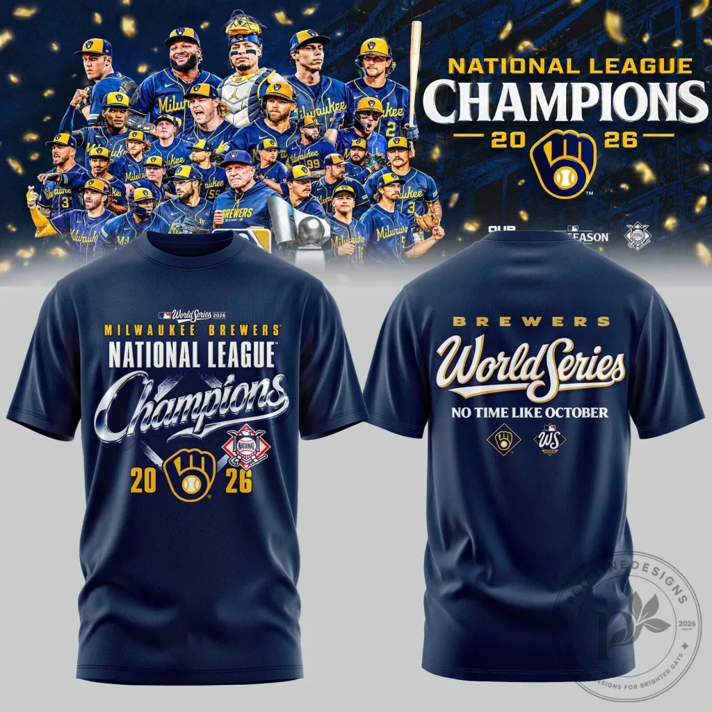 2026 T-Shirt for National League Champions - Milwaukee Brewers 2026 T-Shirt for National League Champions - Milwaukee Brewers