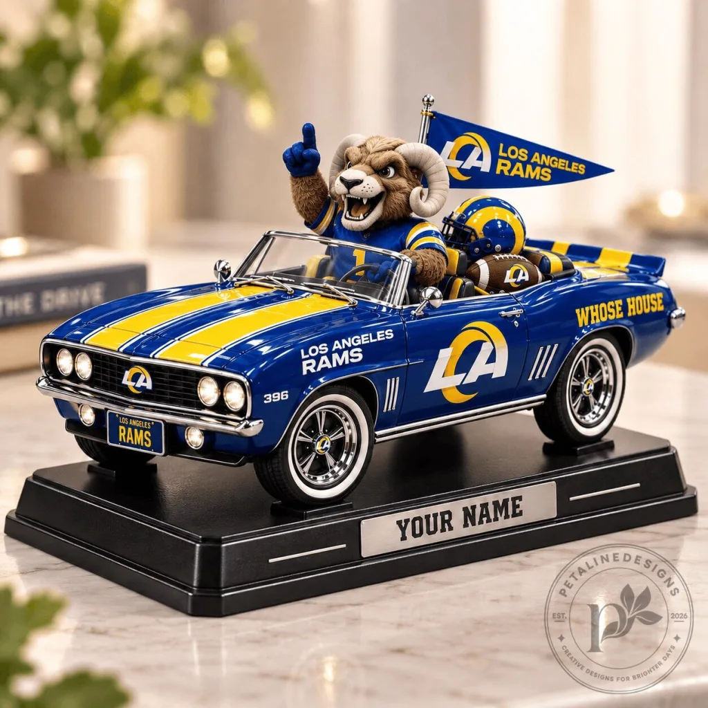 Los Angeles Rams NFL Car Acrylic Block Plaque Custom Name Gift For Fans Los Angeles Rams NFL Car Acrylic Block Plaque Custom Name Gift For Fans