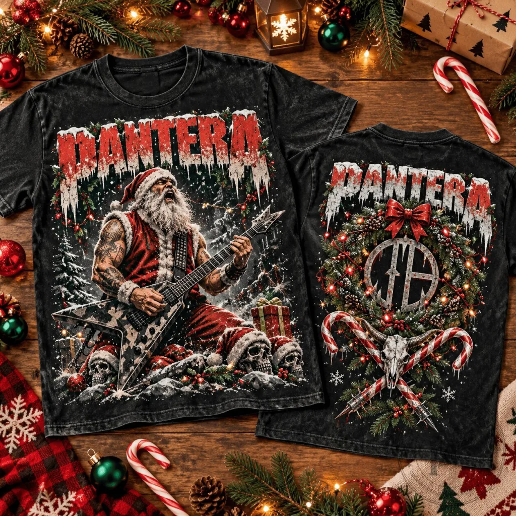 Pantera Santa Claus Rock Guitarist Christmas Holiday Heavy Metal T-Shirt Pantera Santa Claus Rock Guitarist Christmas Holiday Heavy Metal T-Shirt