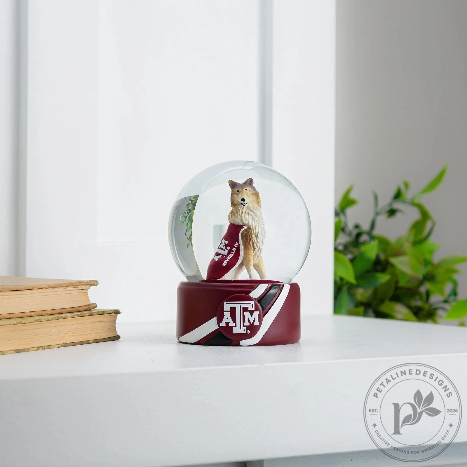 Texas A&M University Reveille IV Collie Dog Water Globe 3 Texas A&M University Reveille IV Collie Dog Water Globe