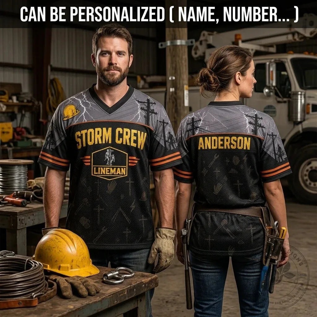 Storm Crew Lineman Personalized V-Neck Football Jersey
