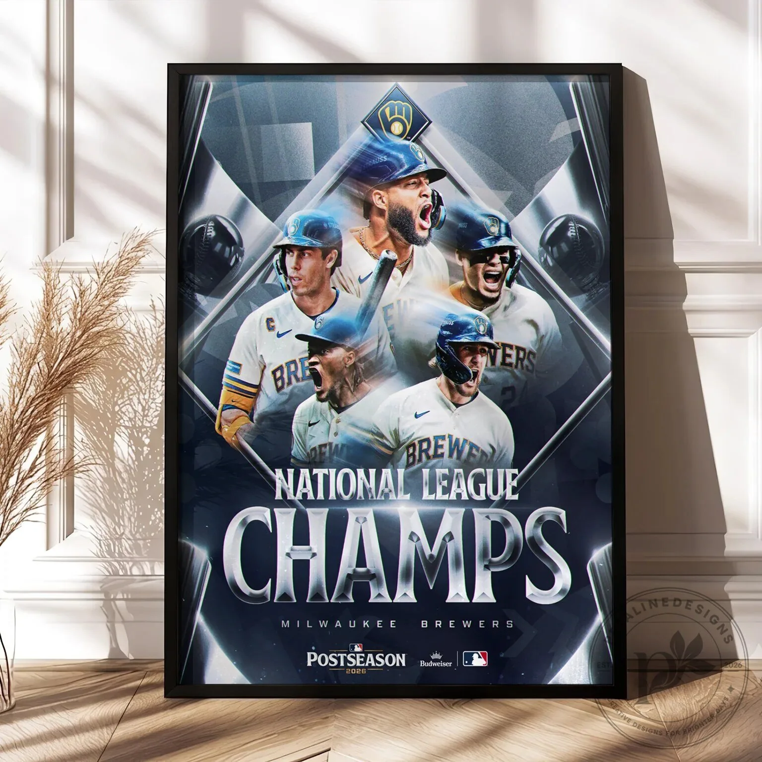 Milwaukee Brewers 2026 National League Champions Baseball Poster 5 Milwaukee Brewers 2026 National League Champions Baseball Poster