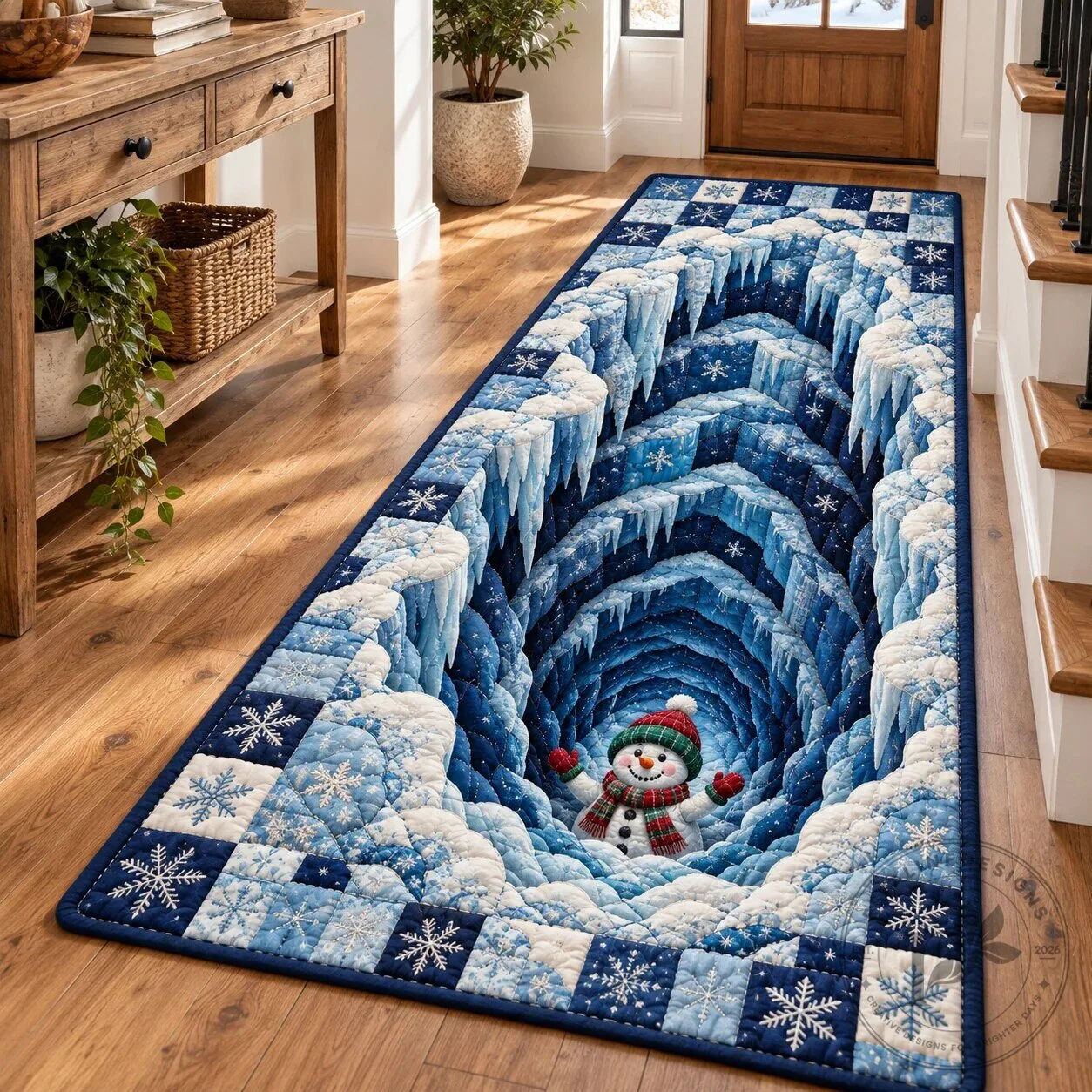 Christmas Snowman Winter Wonderland Hallway Runner Rug