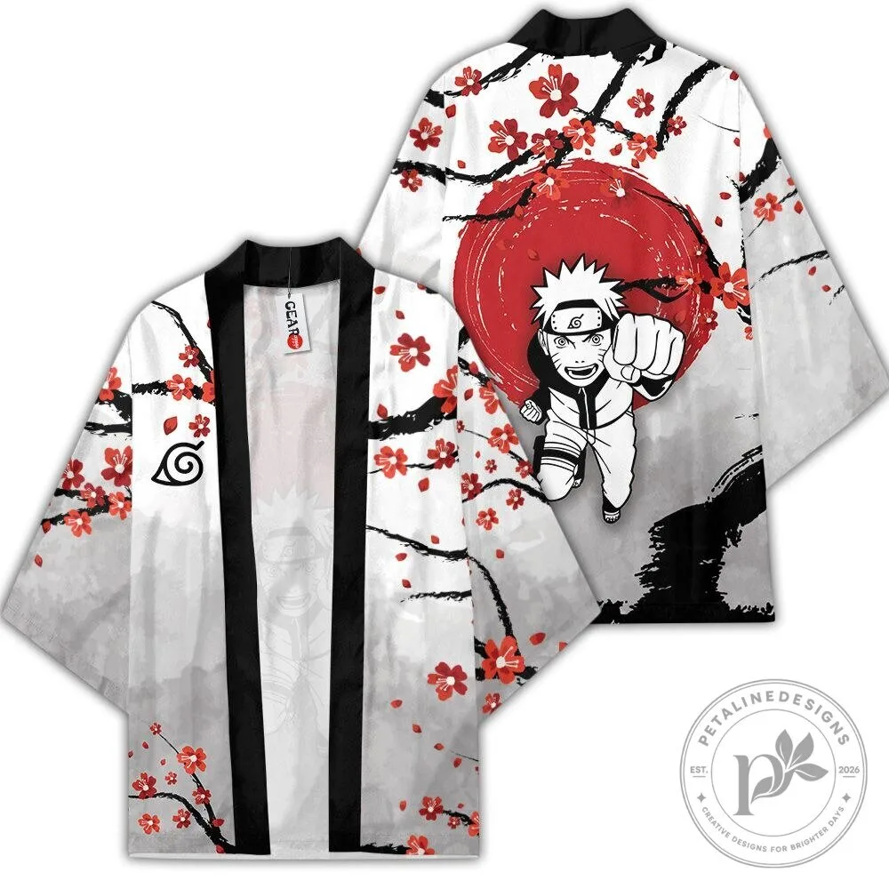 Naruto Uzumaki Anime Cherry Blossom Japanese Kimono Cardigan 1 Naruto Uzumaki Anime Cherry Blossom Japanese Kimono Cardigan