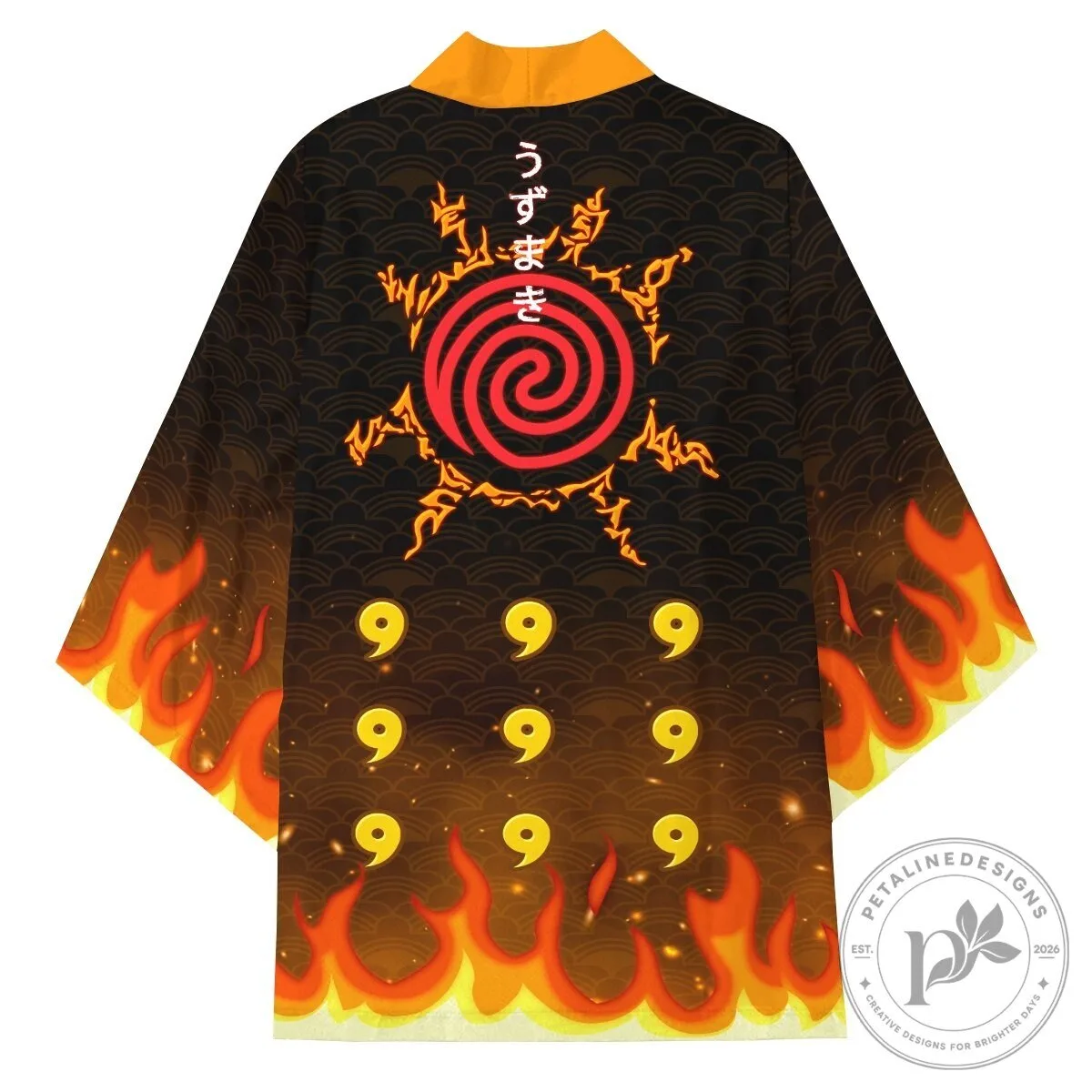 Naruto Uzumaki Clan Symbol Flame Design Anime Kimono Cardigan 15 Naruto Uzumaki Clan Symbol Flame Design Anime Kimono Cardigan