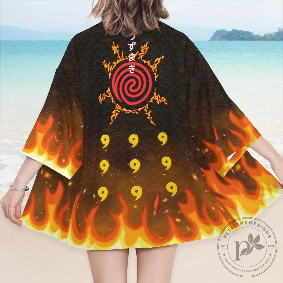 Naruto Uzumaki Clan Symbol Flame Design Anime Kimono Cardigan 17 Naruto Uzumaki Clan Symbol Flame Design Anime Kimono Cardigan