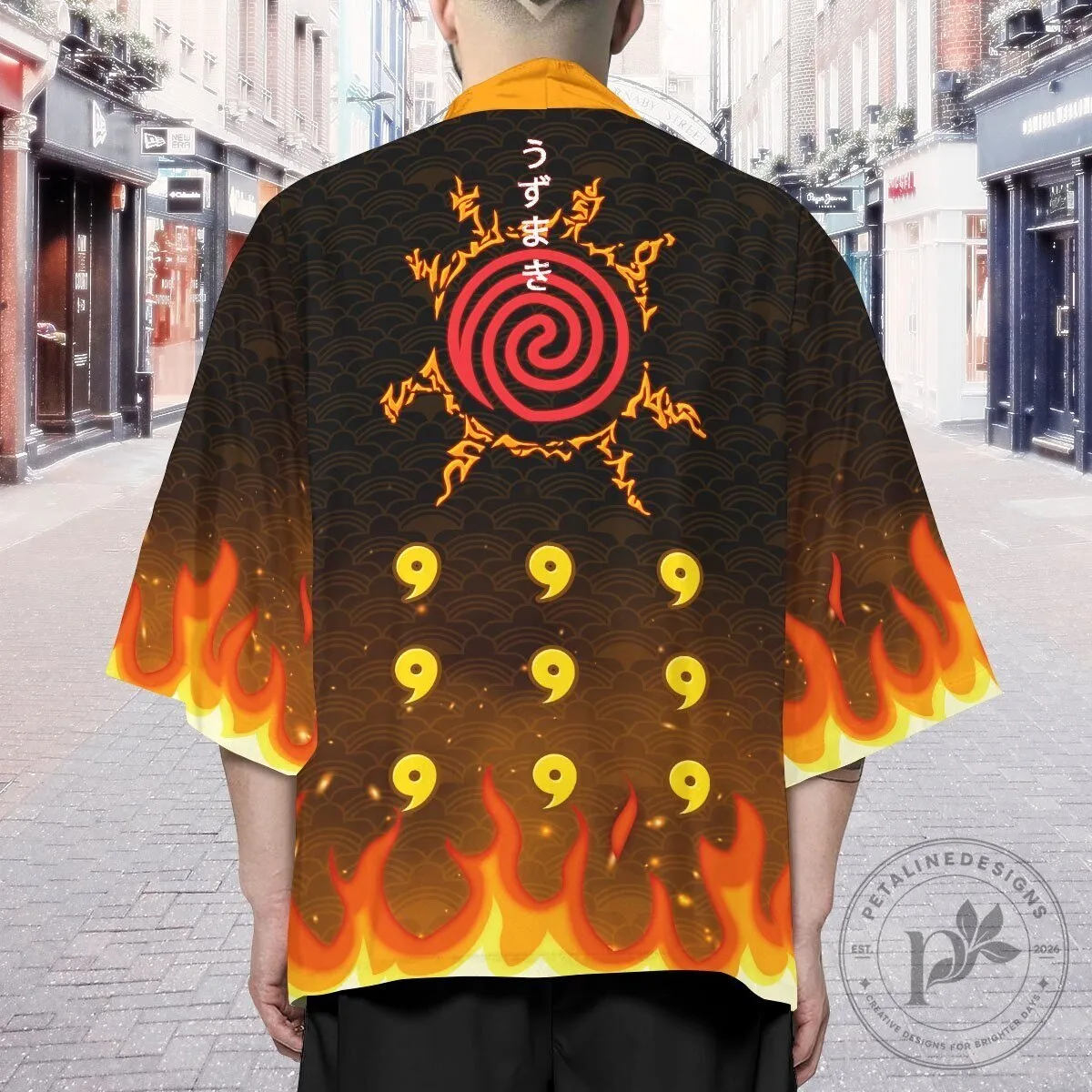 Naruto Uzumaki Clan Symbol Flame Design Anime Kimono Cardigan 19 Naruto Uzumaki Clan Symbol Flame Design Anime Kimono Cardigan