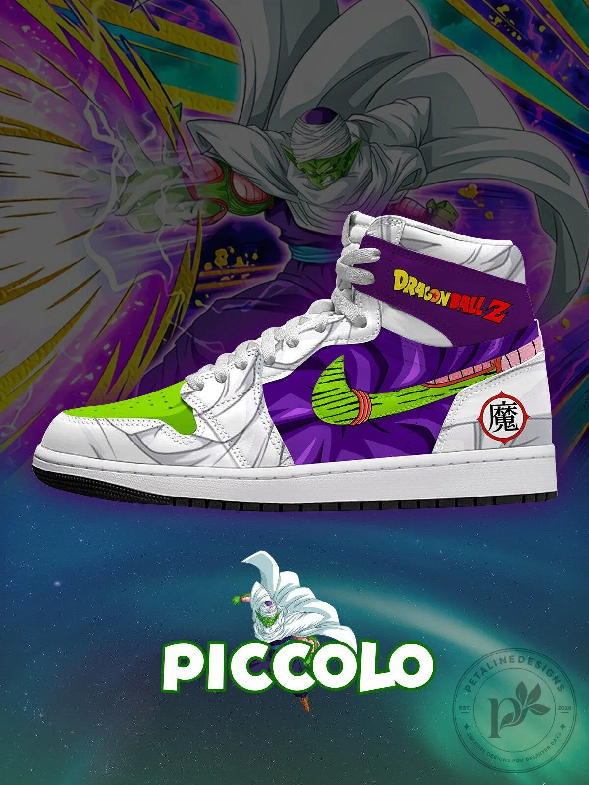 Dragon Ball Z Piccolo Anime Character High-Top Sneakers Custom Shoes