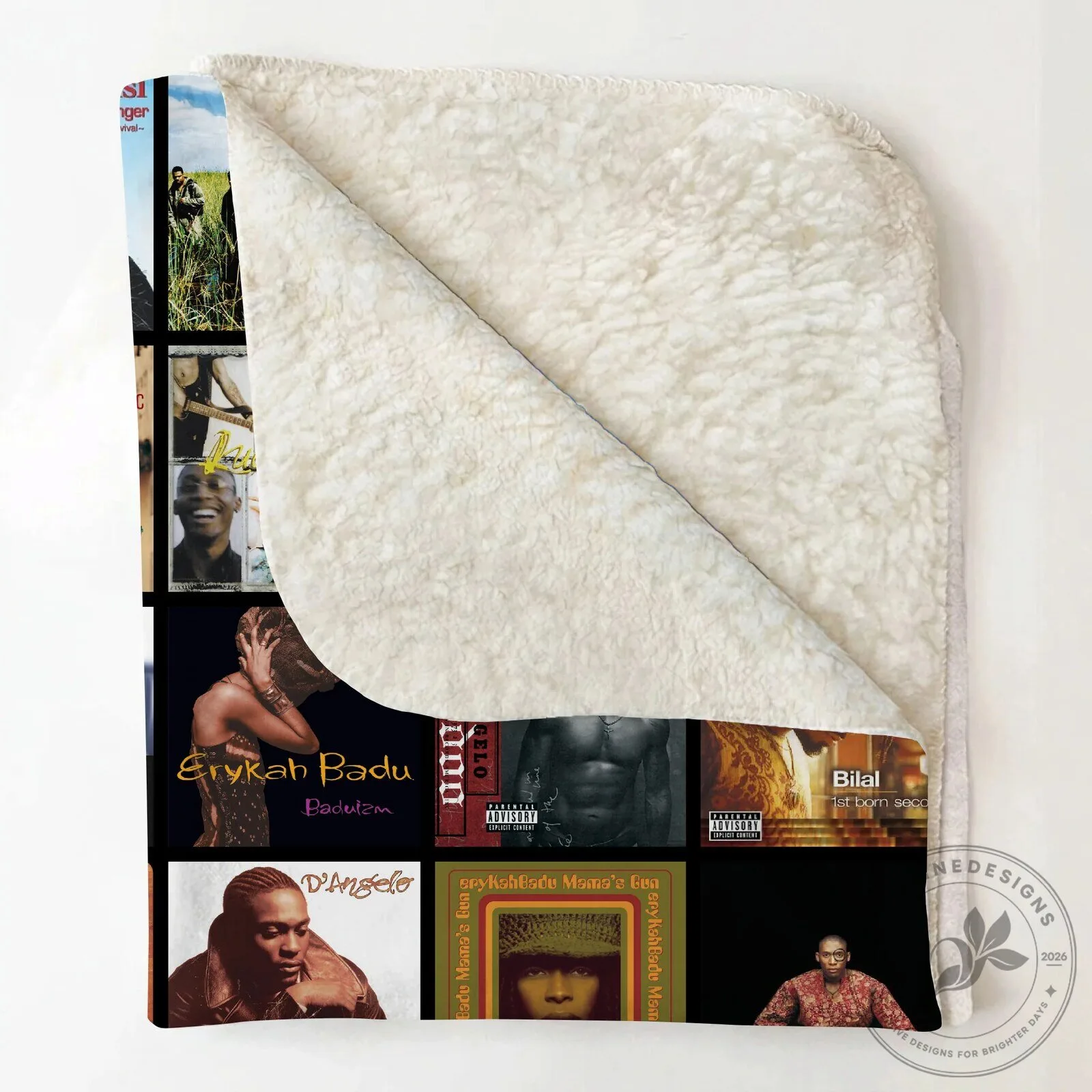 Neo Soul Music Album Covers Collage Soft Cozy Sherpa Blanket 13 Neo Soul Music Album Covers Collage Soft Cozy Sherpa Blanket