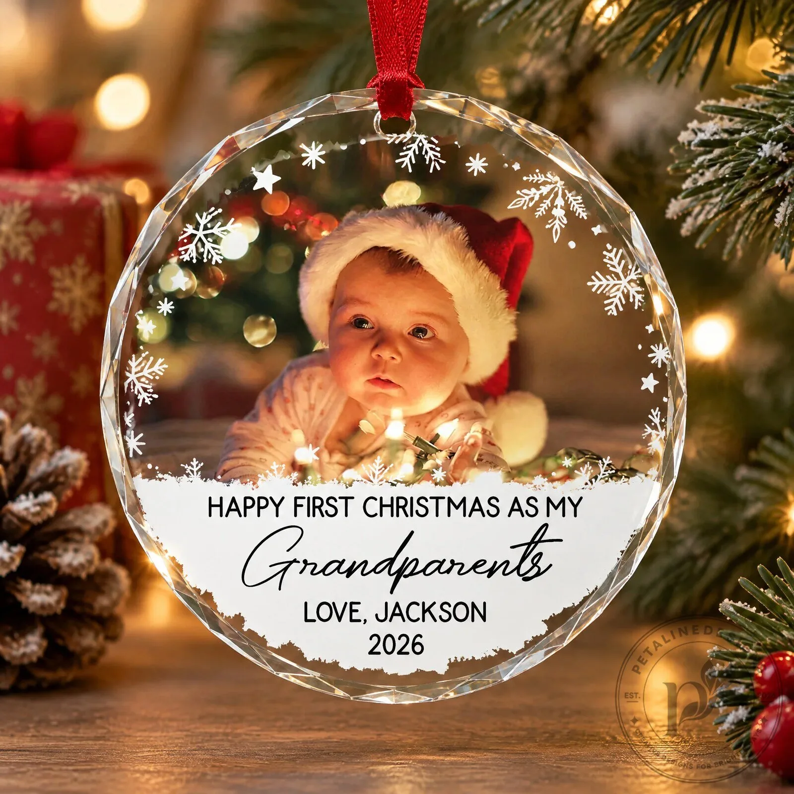 Happy First Christmas As My Grandparents Personalized Photo Ornament 10 Happy First Christmas As My Grandparents Personalized Photo Ornament
