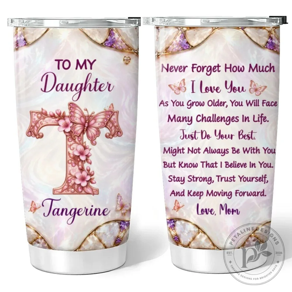 Granddaughter Amelia Butterfly Initial Personalized Stainless Steel Tumbler 17 Granddaughter Amelia Butterfly Initial Personalized Stainless Steel Tumbler