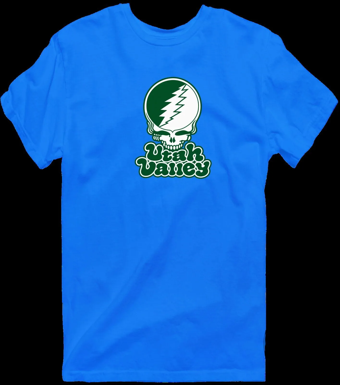 Grateful Dead Stealie Utah Valley Green and White Skull T-Shirt 17 Grateful Dead Stealie Utah Valley Green and White Skull T-Shirt