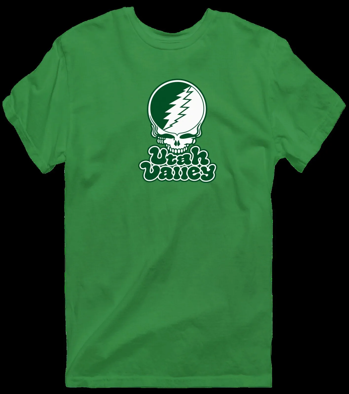Grateful Dead Stealie Utah Valley Green and White Skull T-Shirt 18 Grateful Dead Stealie Utah Valley Green and White Skull T-Shirt