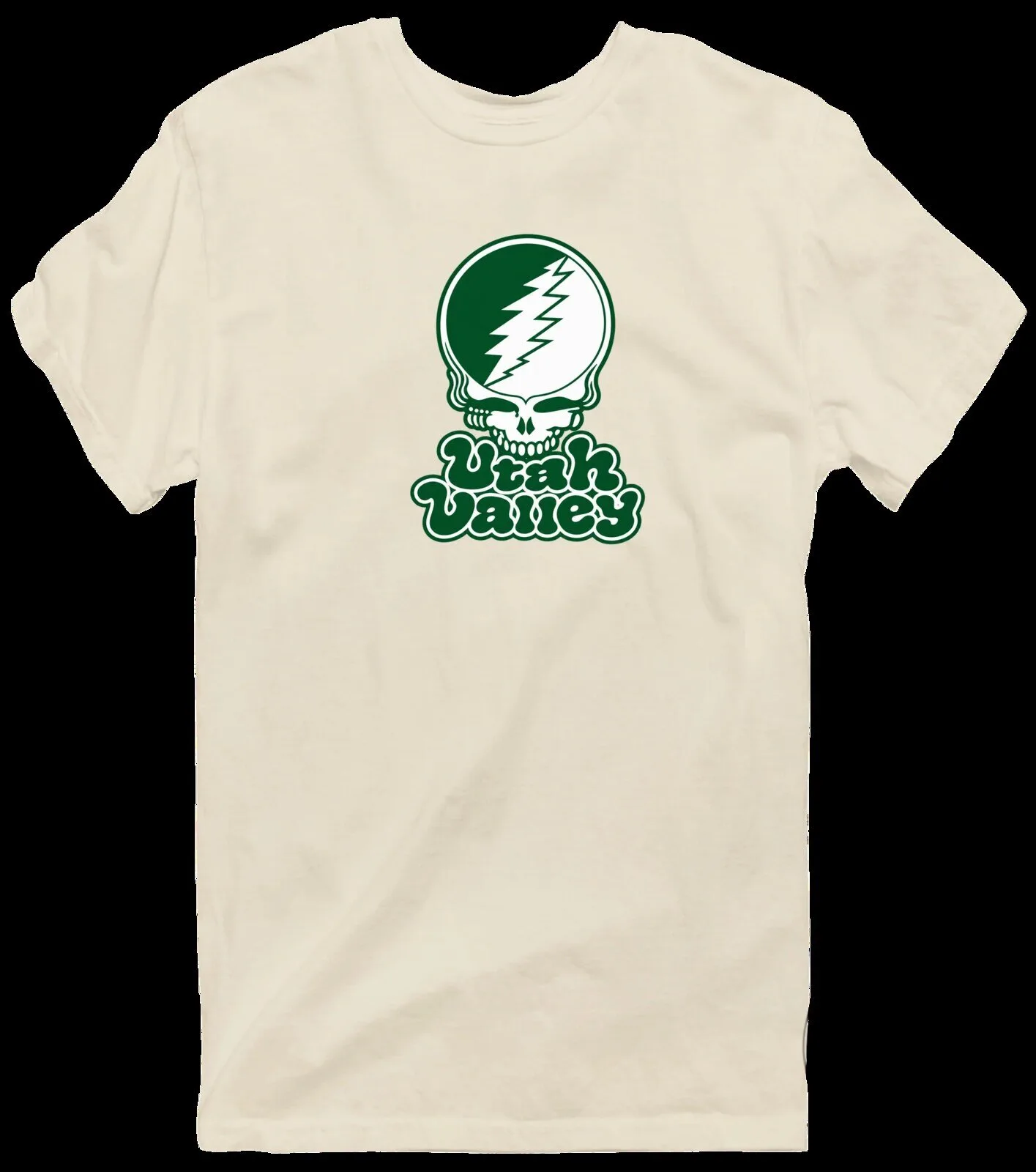 Grateful Dead Stealie Utah Valley Green and White Skull T-Shirt 20 Grateful Dead Stealie Utah Valley Green and White Skull T-Shirt