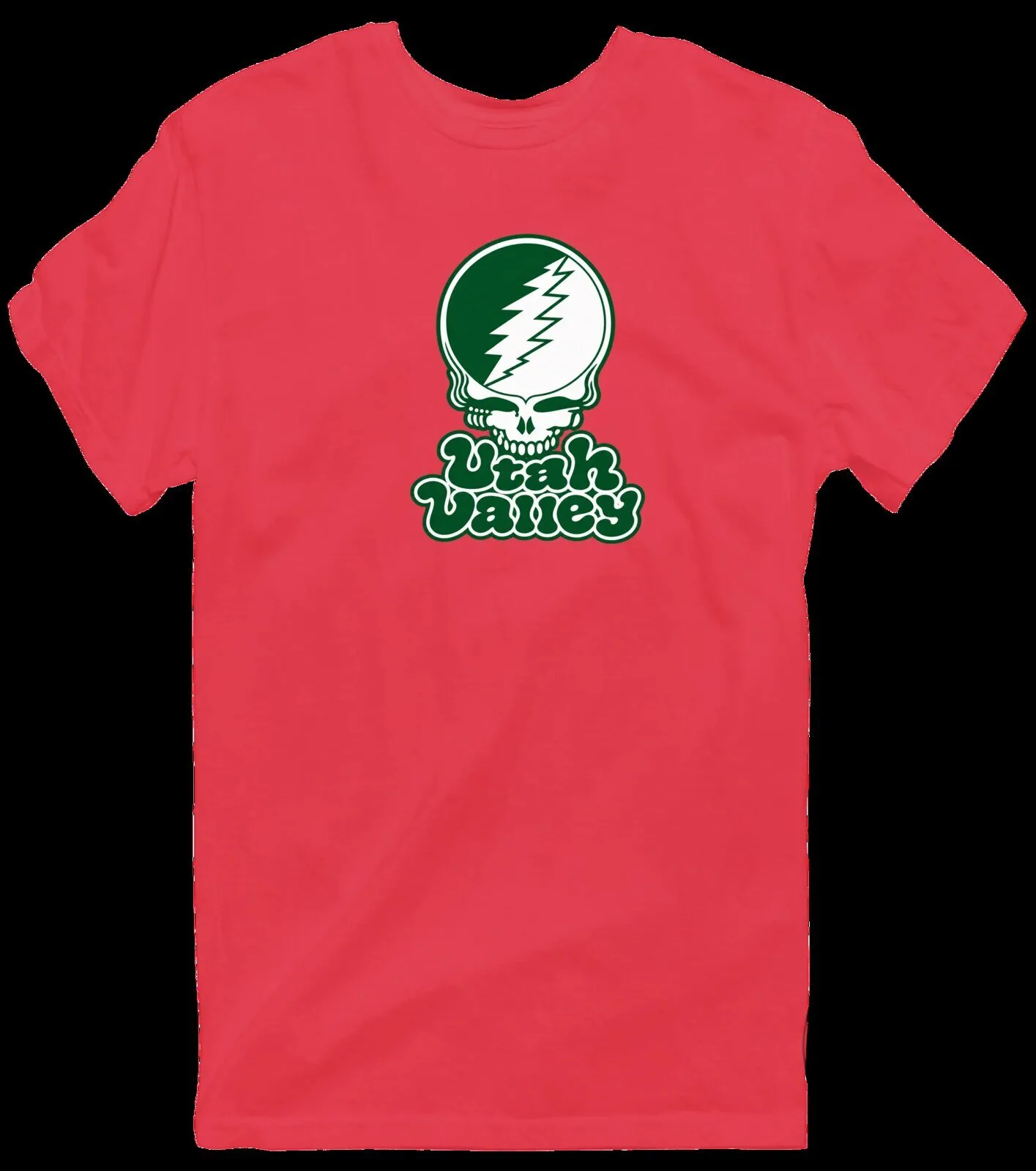 Grateful Dead Stealie Utah Valley Green and White Skull T-Shirt 23 Grateful Dead Stealie Utah Valley Green and White Skull T-Shirt