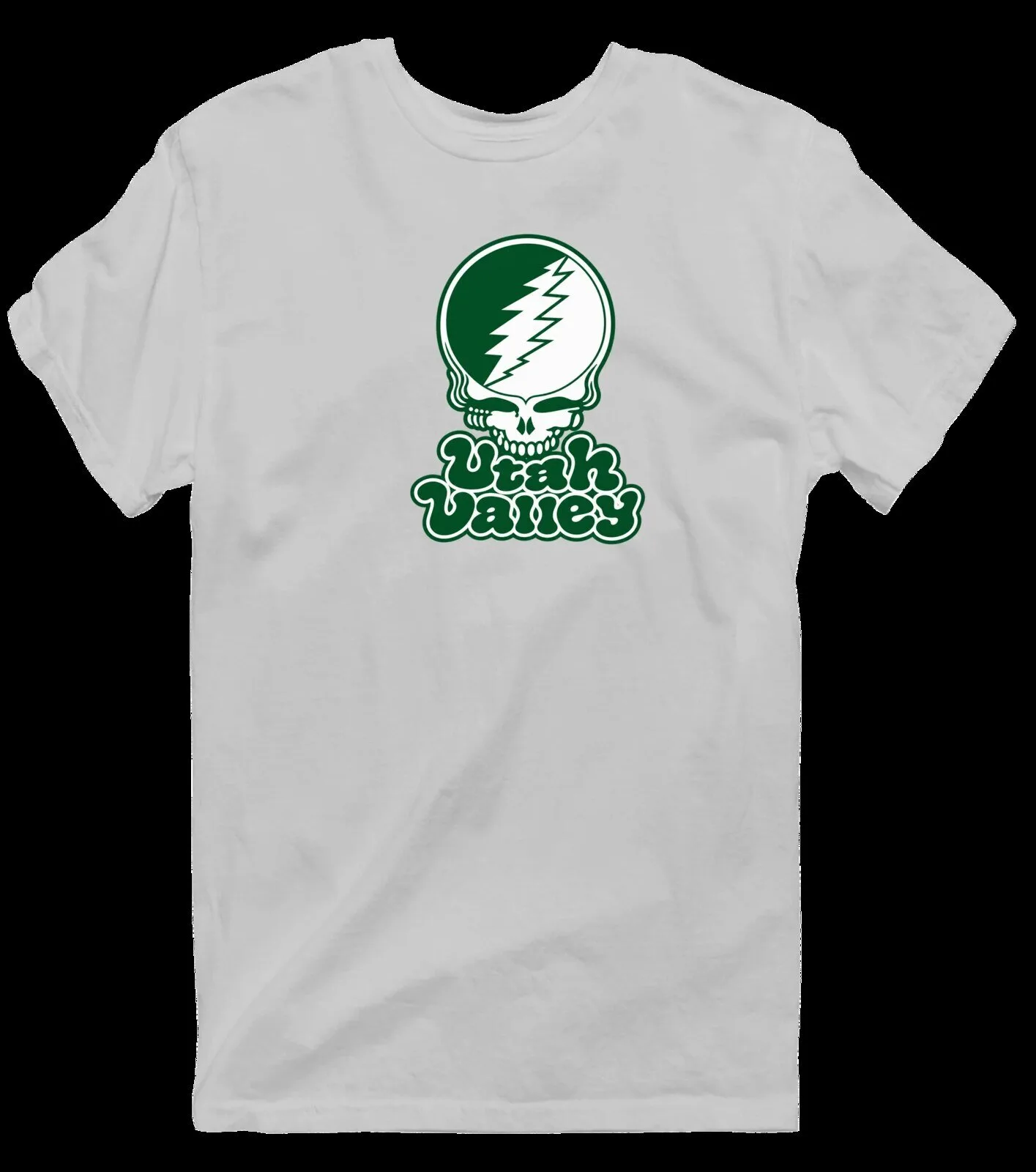 Grateful Dead Stealie Utah Valley Green and White Skull T-Shirt 24 Grateful Dead Stealie Utah Valley Green and White Skull T-Shirt