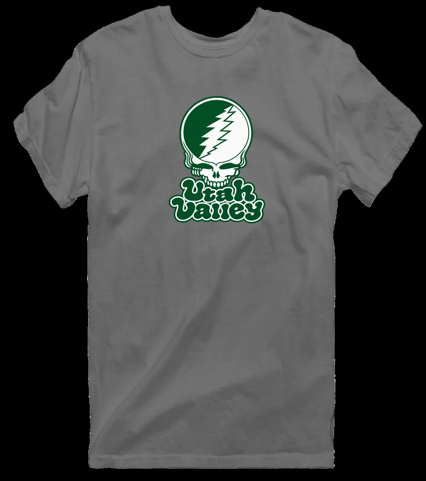 Grateful Dead Stealie Utah Valley Green and White Skull T-Shirt 25 Grateful Dead Stealie Utah Valley Green and White Skull T-Shirt