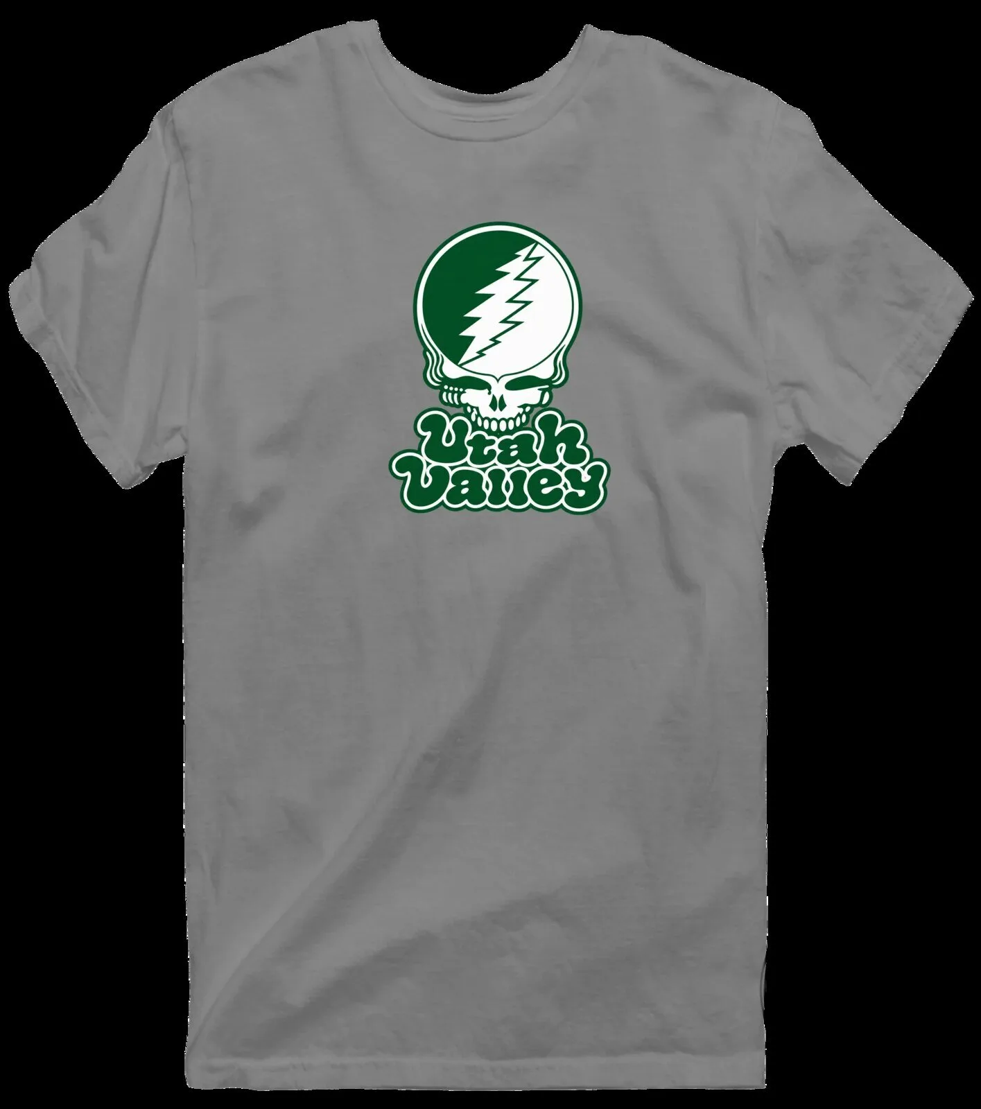 Grateful Dead Stealie Utah Valley Green and White Skull T-Shirt 26 Grateful Dead Stealie Utah Valley Green and White Skull T-Shirt