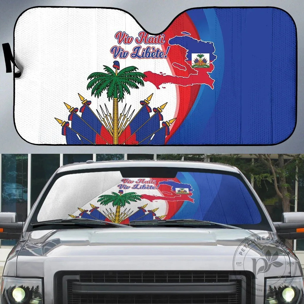 Haiti Independence Day 1804 Viv Haiti Viv Libete Car Windshield Sun Shade 4 Haiti Independence Day 1804 Viv Haiti Viv Libete Car Windshield Sun Shade