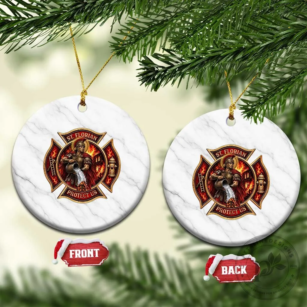 Saint Florian Protect Us Firefighter Patron Saint Catholic Faith Christmas Ornament 1 Saint Florian Protect Us Firefighter Patron Saint Catholic Faith Christmas Ornament
