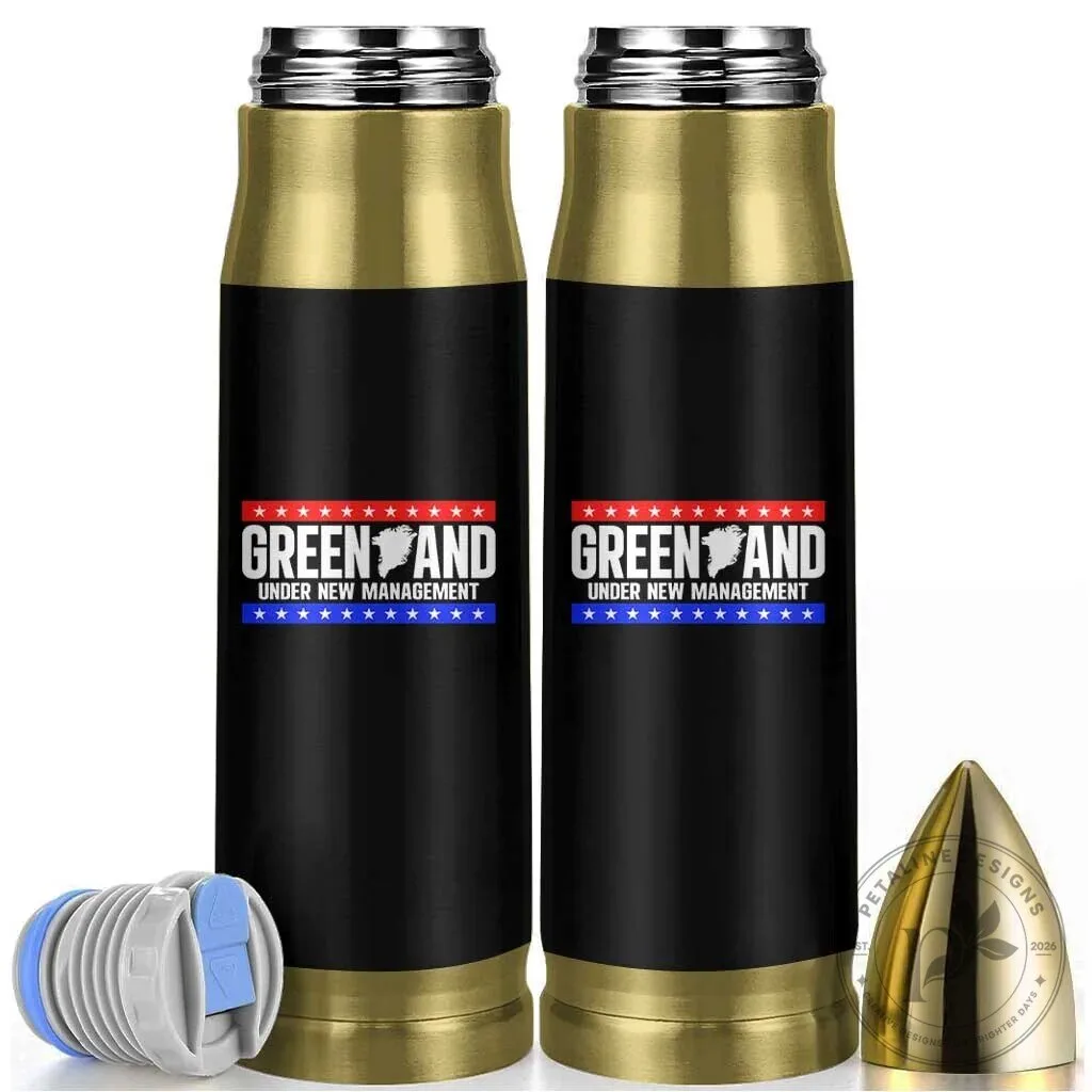 Funny Greenland Under New Management Bullet Tumbler - Patriotic Geographical Humor