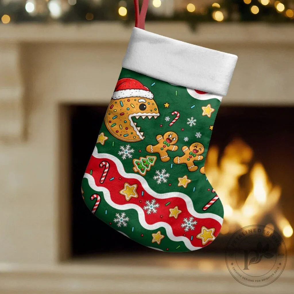 Christmas Cookie Monster Gingerbread Men Candy Cane Holiday Stocking