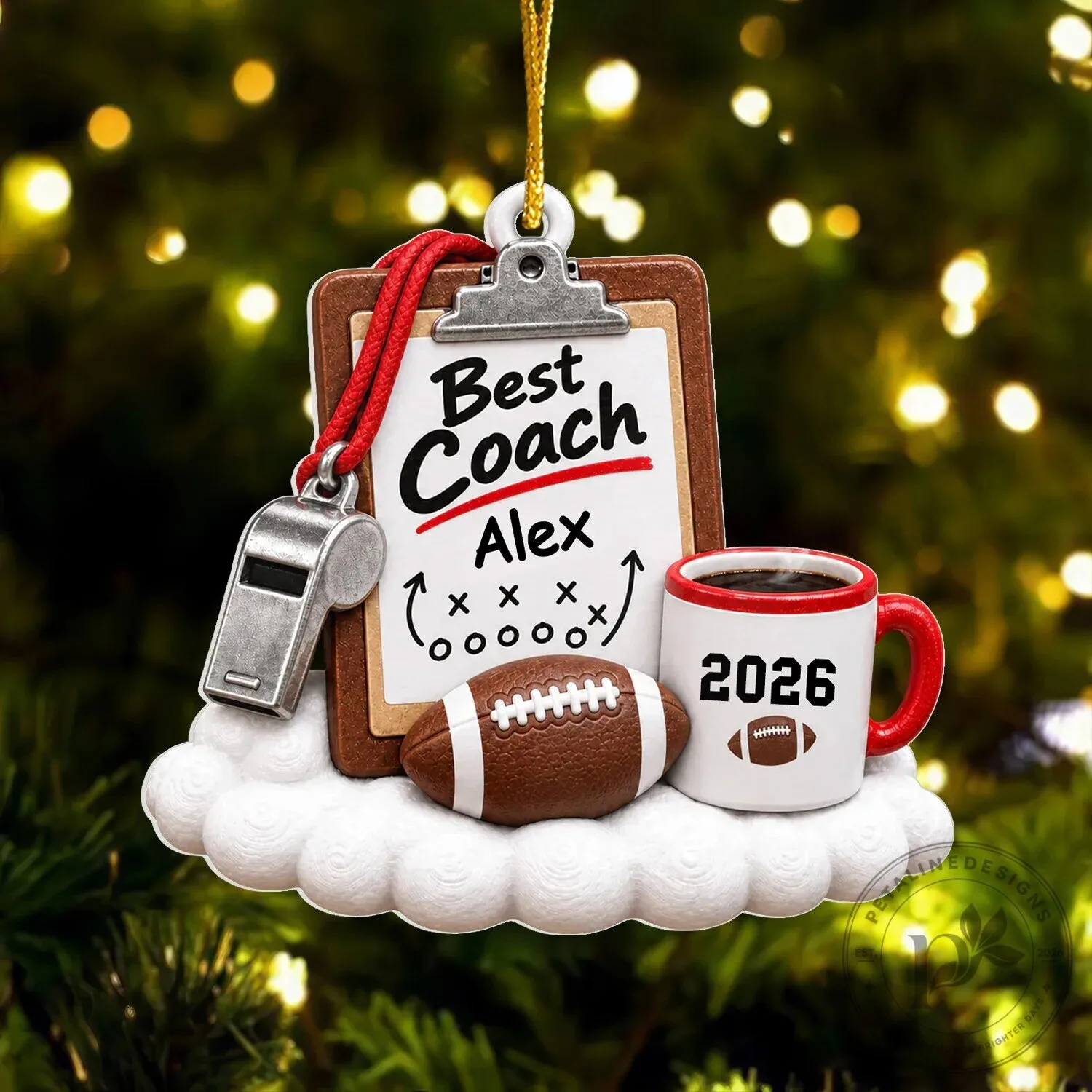 Personalized Football Coach Clipboard Whistle Mug Ornament Christmas Gift 10 Personalized Football Coach Clipboard Whistle Mug Ornament Christmas Gift