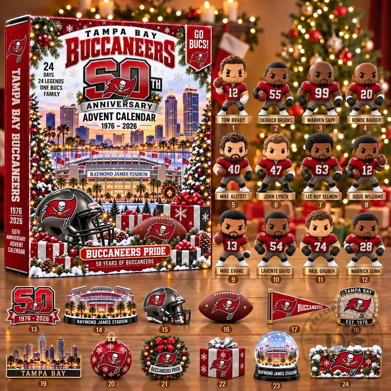 Tampa Bay Buccaneers 50th Anniversary 24-Day Advent Calendar Blind Box