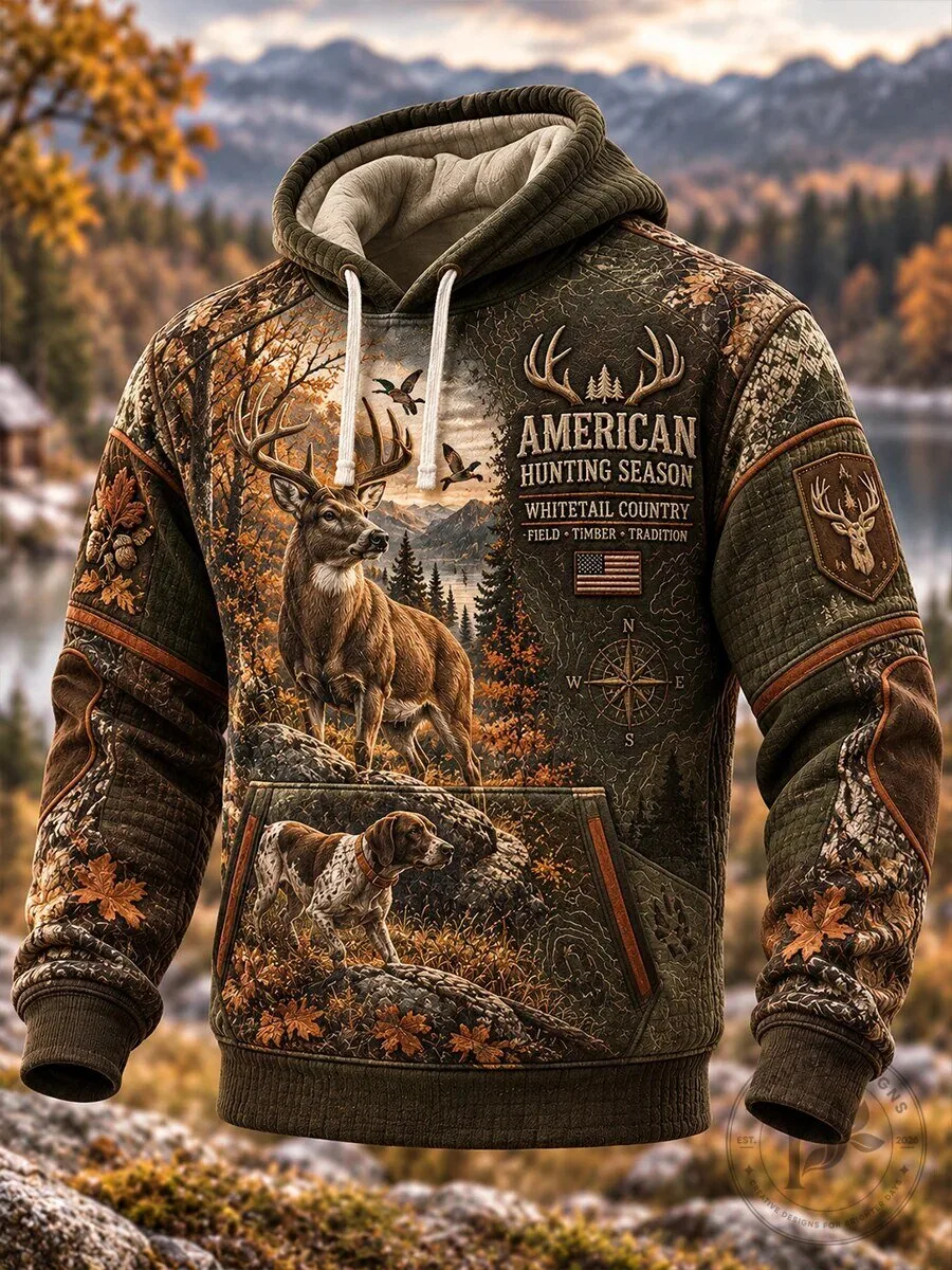 American Hunting Season Whitetail Country Field Timber Tradition Hoodie 2 American Hunting Season Whitetail Country Field Timber Tradition Hoodie