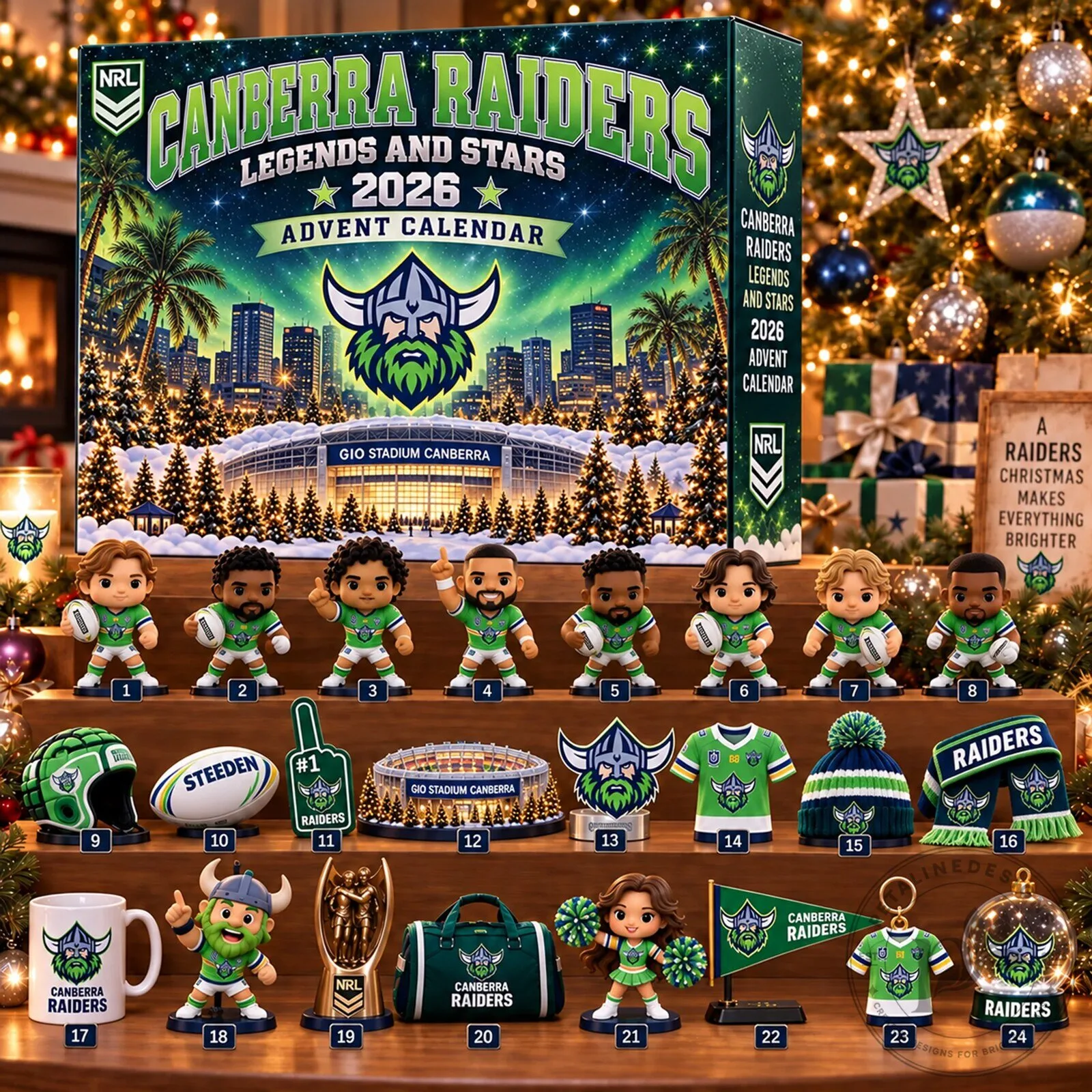 Canberra Raiders Legends And Stars 2026 National Rugby League Advent Calendar 2D