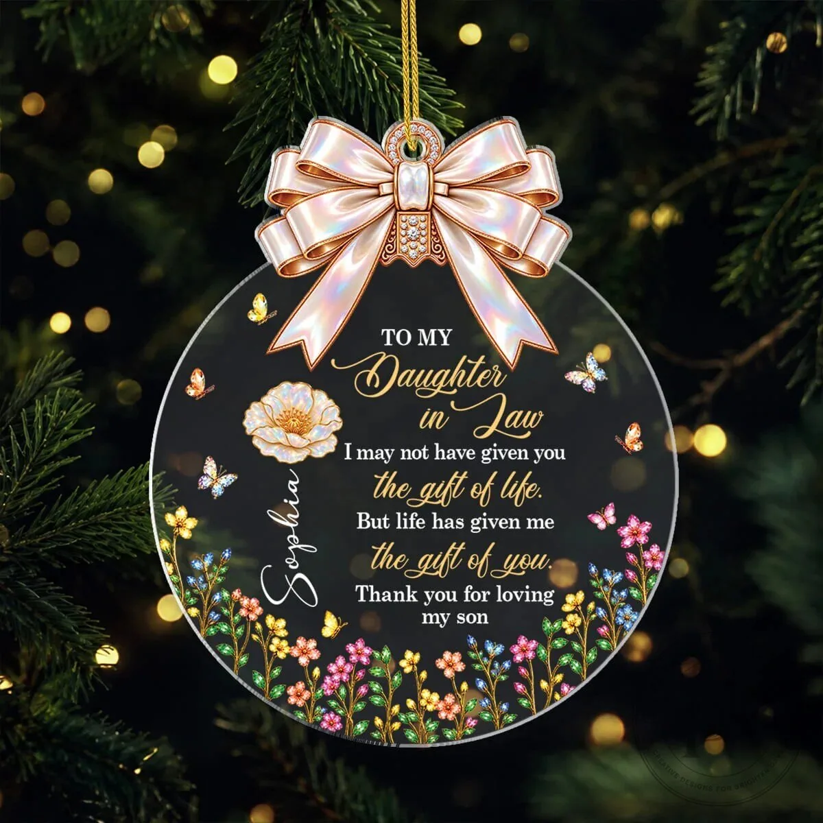 Personalized Daughter in Law Birth Month Flower Thank You Gift Christmas Ornament 7 Personalized Daughter in Law Birth Month Flower Thank You Gift Christmas Ornament
