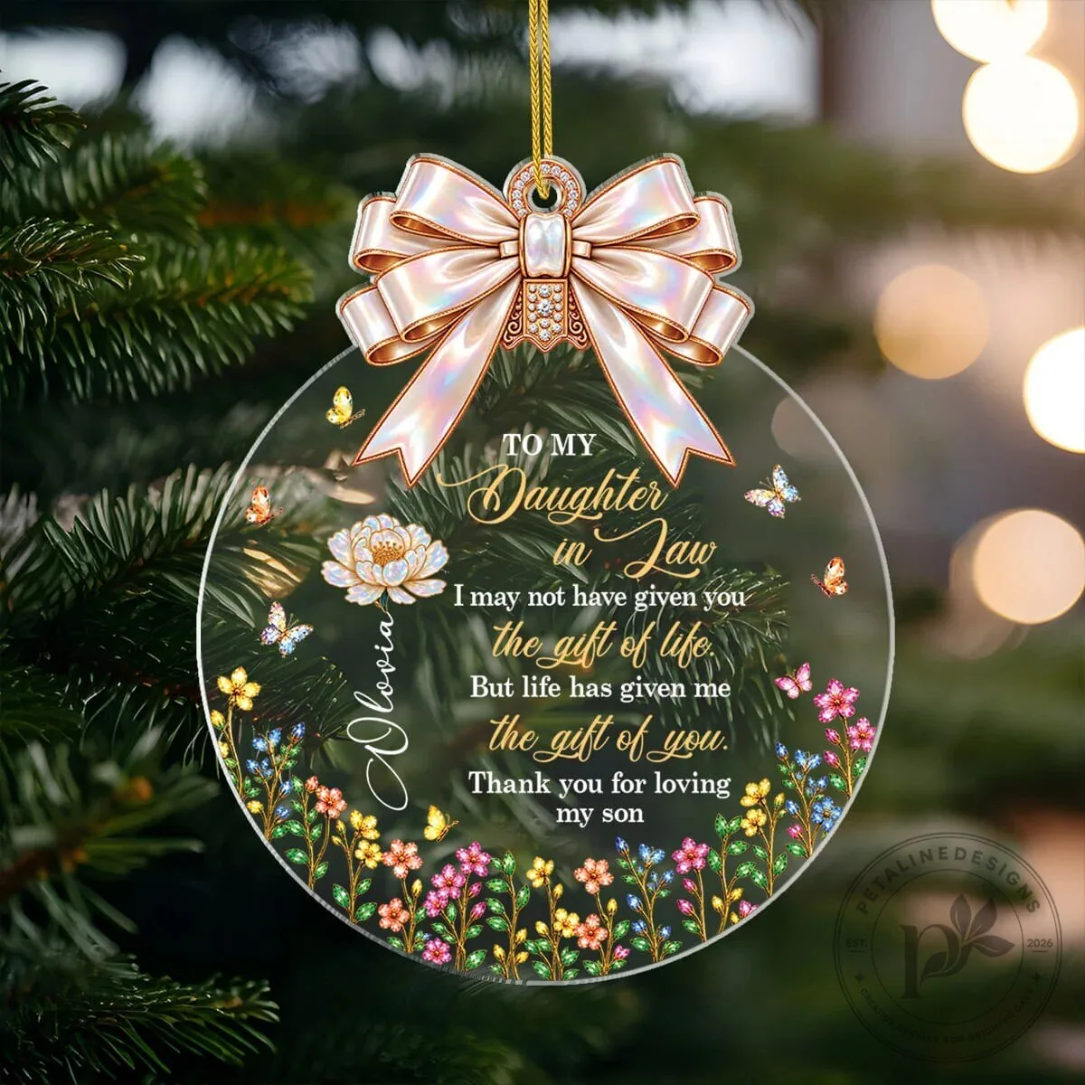 Personalized Daughter in Law Birth Month Flower Thank You Gift Christmas Ornament 11 Personalized Daughter in Law Birth Month Flower Thank You Gift Christmas Ornament