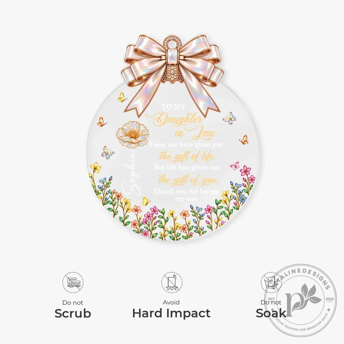 Personalized Daughter in Law Birth Month Flower Thank You Gift Christmas Ornament 14 Personalized Daughter in Law Birth Month Flower Thank You Gift Christmas Ornament