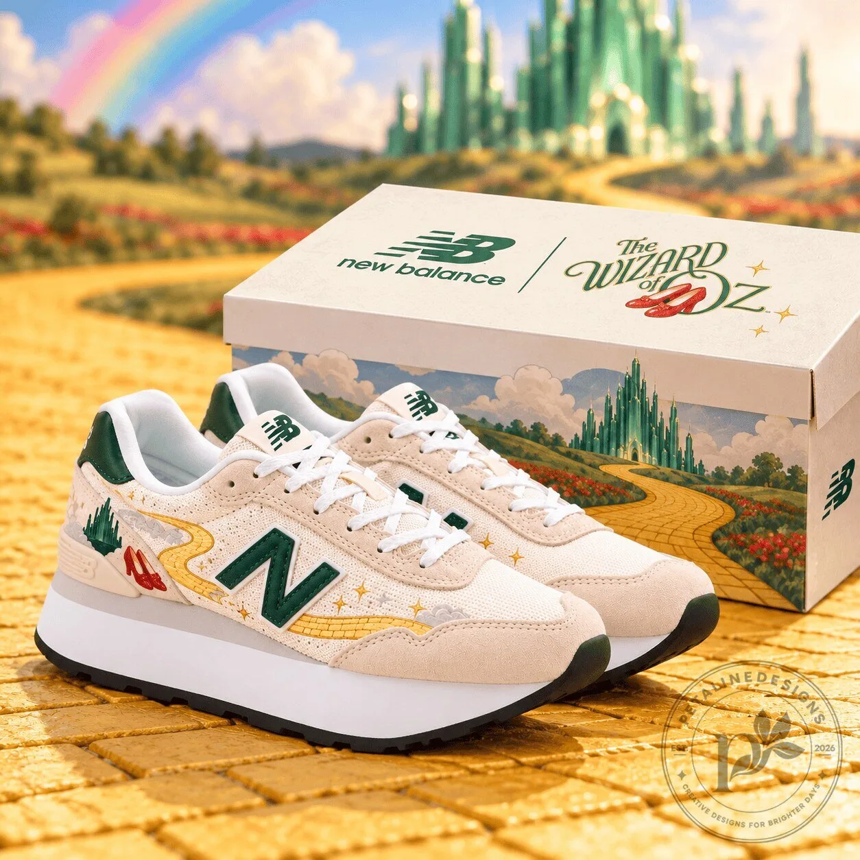 New Balance Wizard of Oz Emerald City Yellow Brick Road Platform Sneakers 1 New Balance Wizard of Oz Emerald City Yellow Brick Road Platform Sneakers