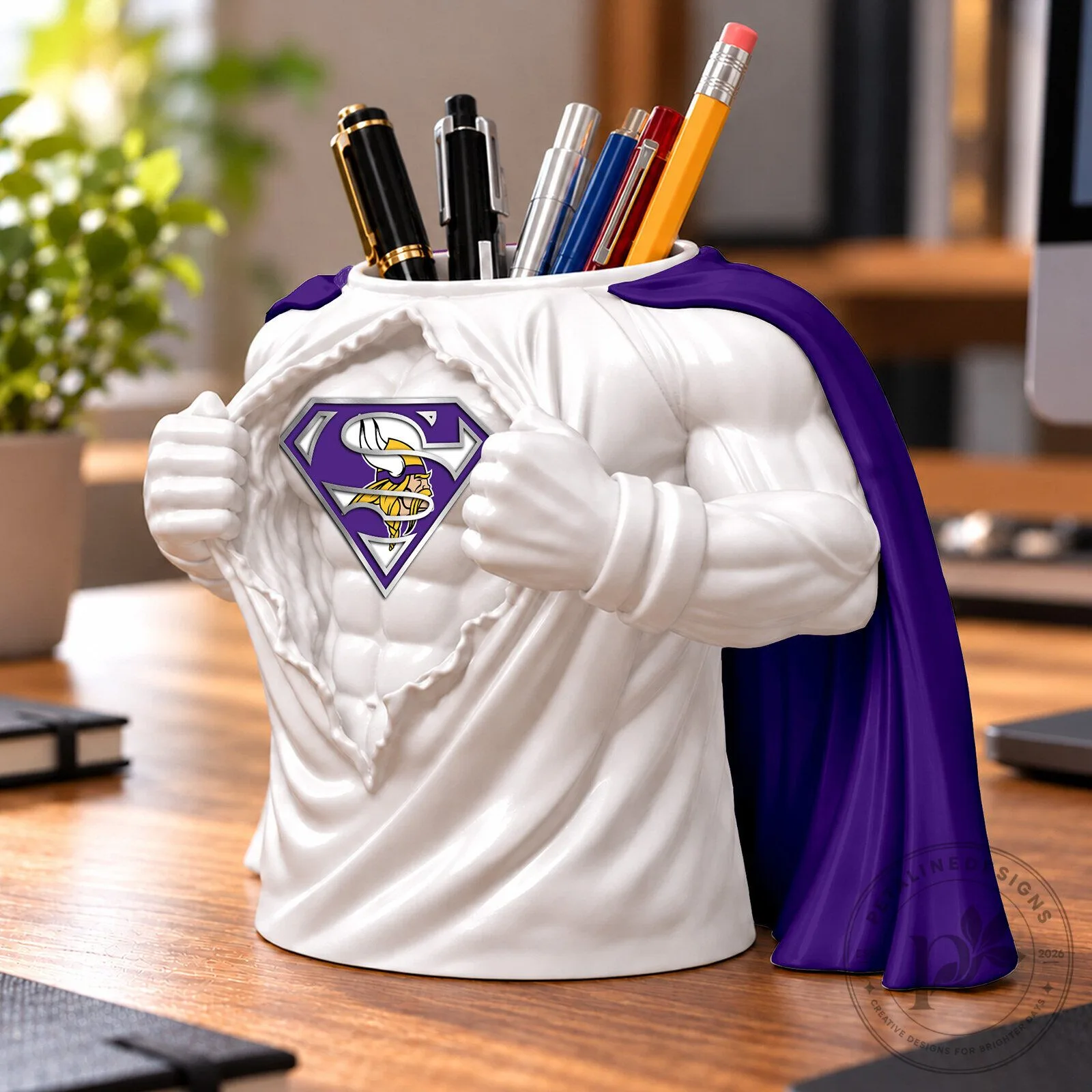 Minnesota Vikings Superman Logo Desk Organizer Pen Holder 8 Minnesota Vikings Superman Logo Desk Organizer Pen Holder