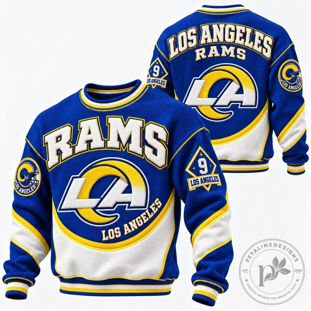 Los Angeles Rams Football Team Crewneck Sweatshirt Los Angeles Rams Football Team Crewneck Sweatshirt