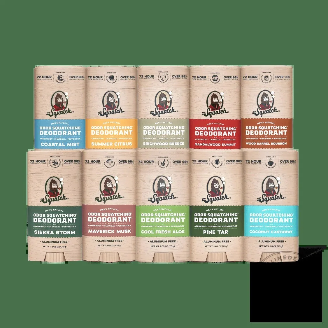 Dr. Squatch Odor Squatching Natural Deodorant Variety Pack for Men 4 Dr. Squatch Odor Squatching Natural Deodorant Variety Pack for Men