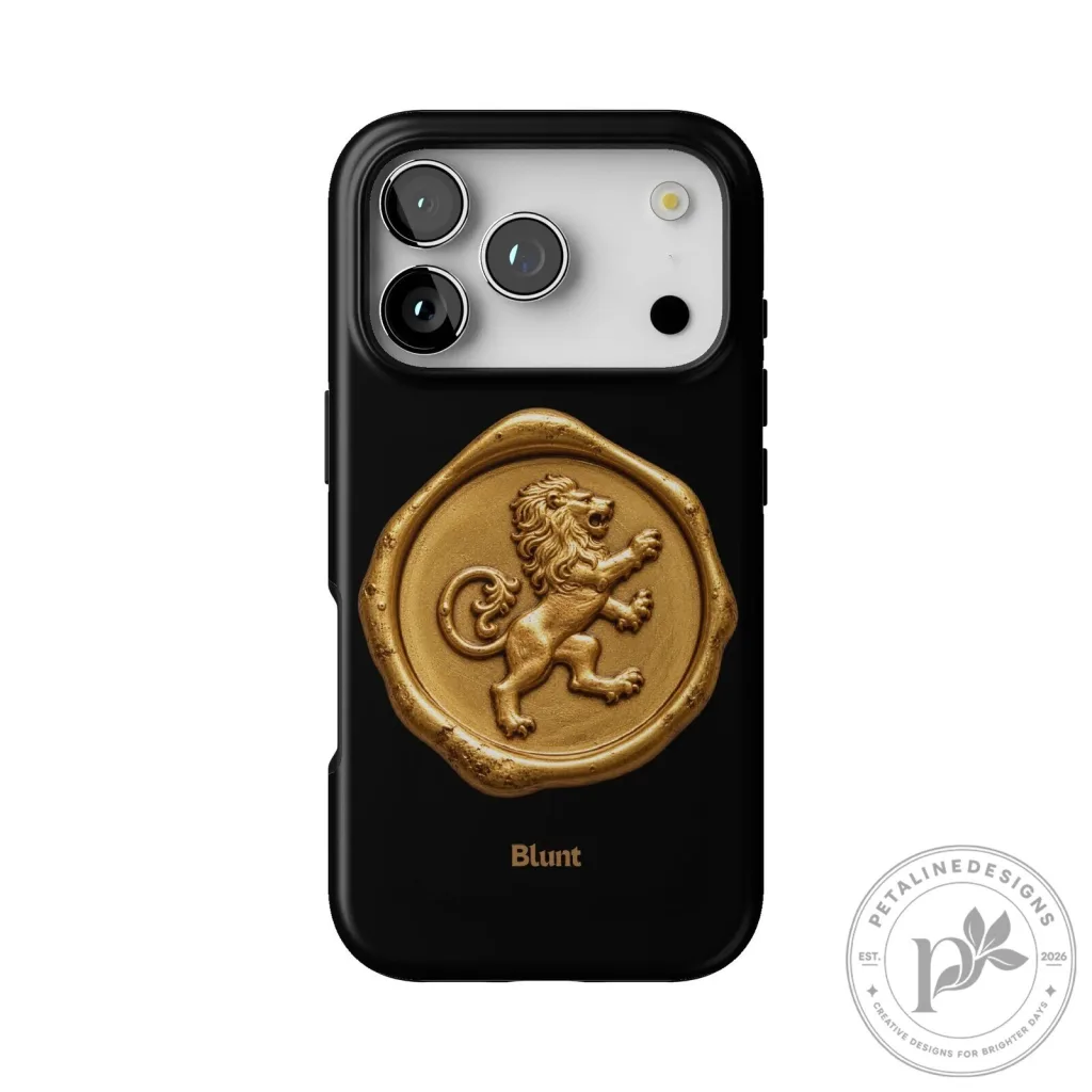 Gilded Lion Crest Black iPhone Case Gilded Lion Crest Black iPhone Case