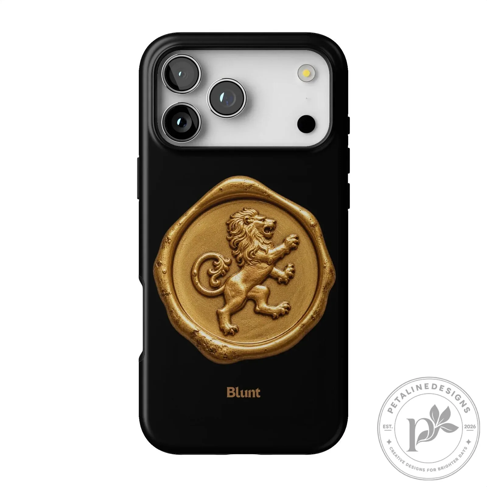 Gilded Lion Crest Black iPhone Case 35 Gilded Lion Crest Black iPhone Case