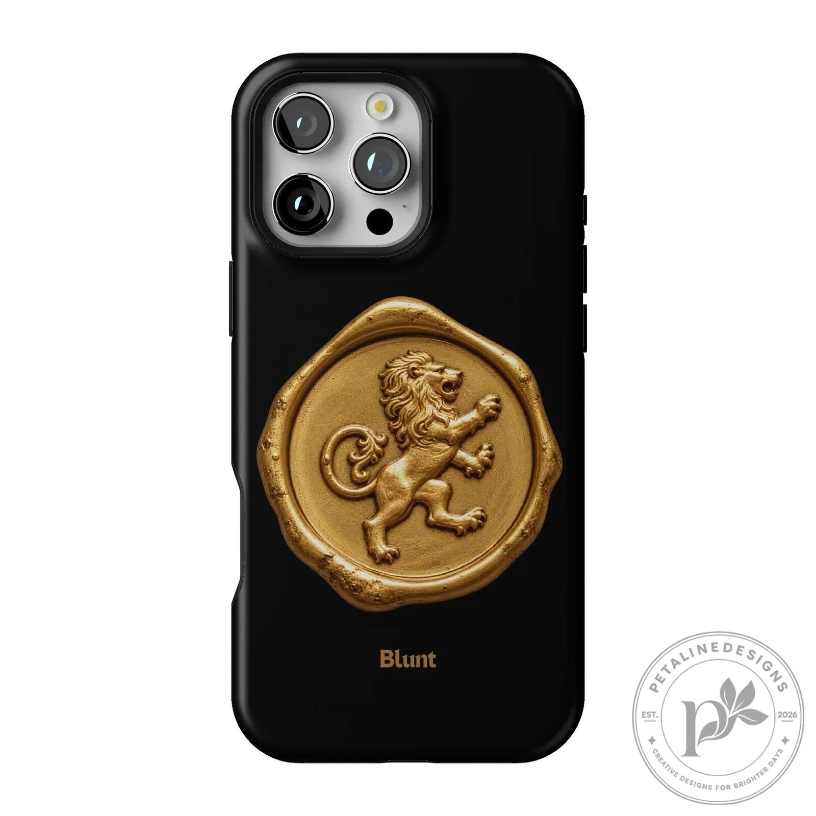 Gilded Lion Crest Black iPhone Case 42 Gilded Lion Crest Black iPhone Case