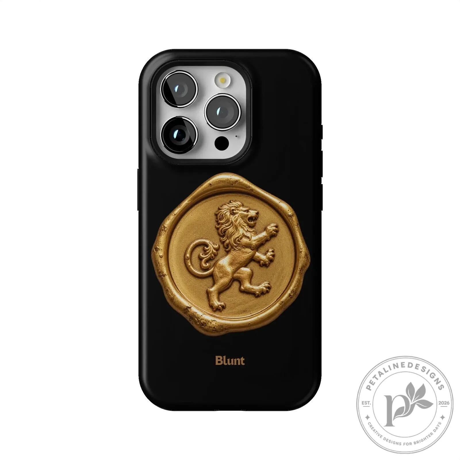 Gilded Lion Crest Black iPhone Case 46 Gilded Lion Crest Black iPhone Case