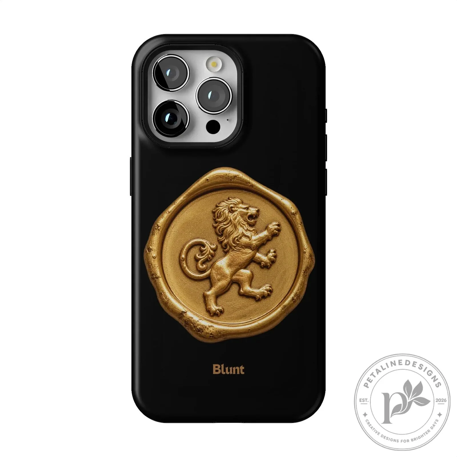 Gilded Lion Crest Black iPhone Case 47 Gilded Lion Crest Black iPhone Case