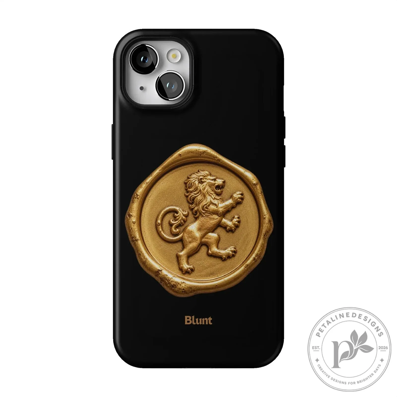 Gilded Lion Crest Black iPhone Case 52 Gilded Lion Crest Black iPhone Case