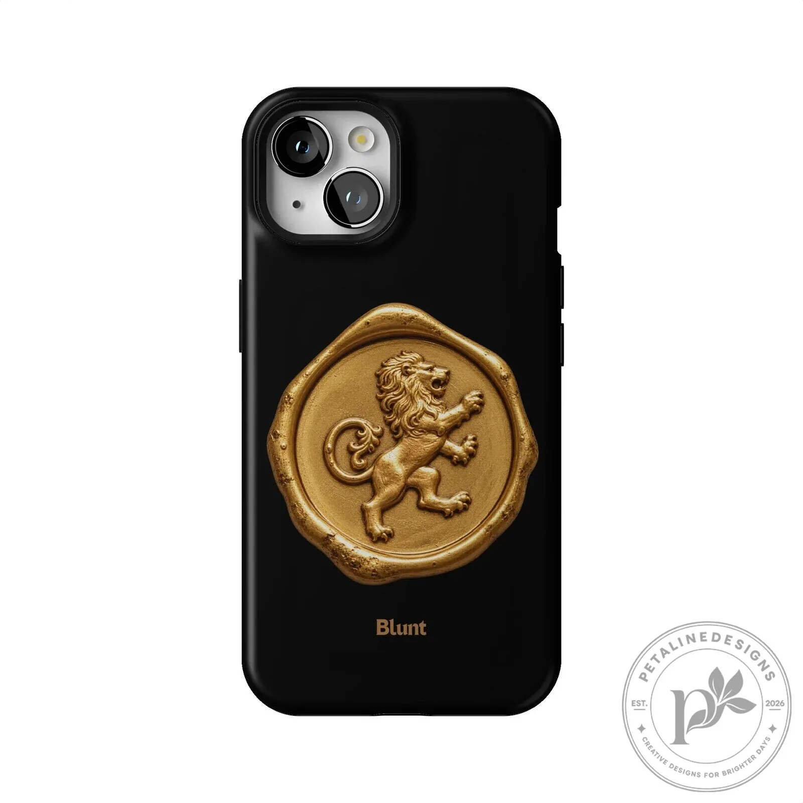 Gilded Lion Crest Black iPhone Case 53 Gilded Lion Crest Black iPhone Case