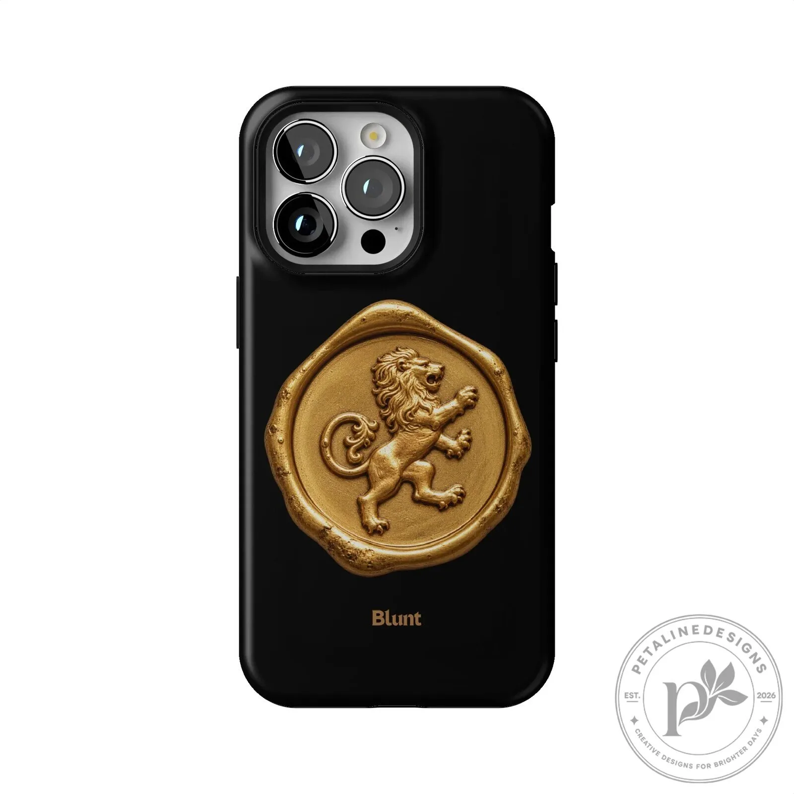 Gilded Lion Crest Black iPhone Case 54 Gilded Lion Crest Black iPhone Case